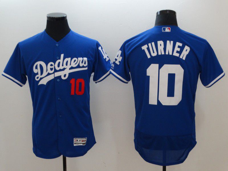 Men Los Angeles Dodgers #10 Turner Blue Elite MLB Jerseys->->MLB Jersey